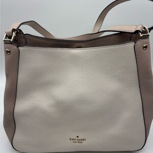 Kate Spade Leila Triple Compartment Double Handle Handbag Light Sand